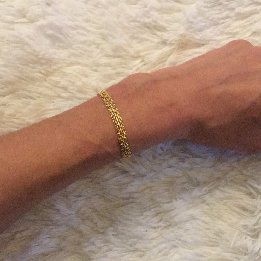 14k Gold Italian Bombay Bismark chain bracelet
